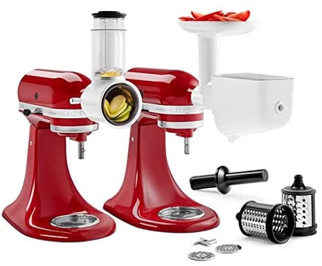 KitchenAid Zubehör Fleischwolf, Gemüse- oder Obst Pürieraufsatz und Multifunktionsreibe - 5KSM2FPPC - Fleisch- und Gemüseschneider für Küchenmaschine