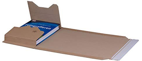 KK Verpackungen® Höhenvariable Versandverpackung für Büchersendungen | 25 Stück, DIN B5, 274x191x80mm | Buchverpackung, Wickelverpackung mit Selbstklebeverschluss & Aufreißfaden