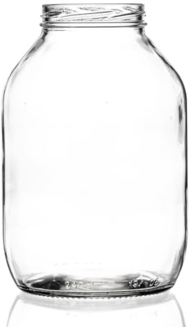 Set of 1x Traditional Large Half Gallon Pickle Jar | 2372ml Pickle Jars | Including Gold Twist Off Caps | Glass Jars | Preserve & Chutney Jars | J&B