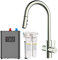 SIA BWT4NI 4-in-1 Instant Boiling Water Tap, True Boiling, Filtered Cold, Mains Hot & Cold, Pull Out Spray, Kitchen Sink Mixer Tap with Boiler Tank & Filter, Brushed Nickel
