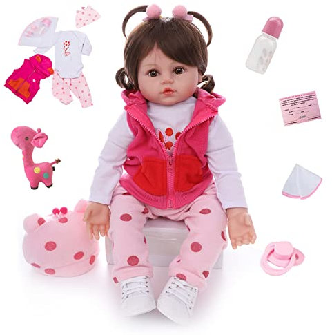 ZIYIUI Reborn Puppe 19 Zoll 48cm Realistische Babypuppe Weiche Silikon Vinyl Mädchen Handgemachte Spielzeug Kleinkind (Reborn Babies)