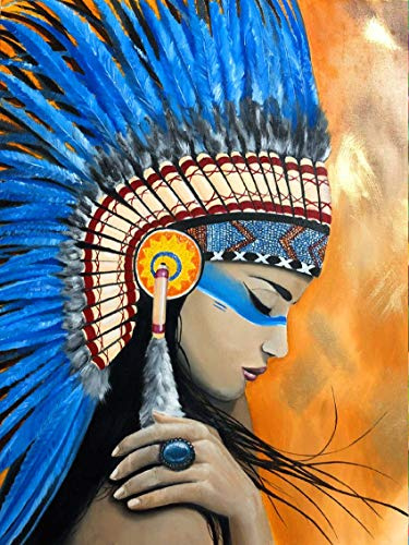 Reofrey Diamond Painting Zubehör DIY Diamantmalerei Indische Schönheit exotisch Bohren Voll Stickerei Strass Diamant Malerei Set Wanddekoration 30x40 cm