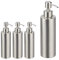 4 x Seifenspender, nachfüllbar, Bad, WC, Küche, Pump Flüssigseifenspender, gebürsteter Edelstahl, 300 ml, Silber