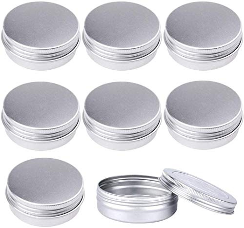 ProLeo 24er Aluminium Leer Döschen Silber, Cremedose 60ml mit Schraubdeckel für lippenbalsam, Lotion, Creme, Masken, Mini-Kerzen, Kosmetik Silber