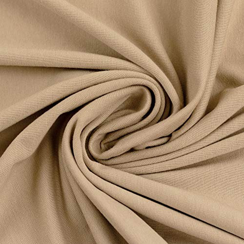 Jersey Stoff Uni - Taupe hell sandfarben 0,50m x VB