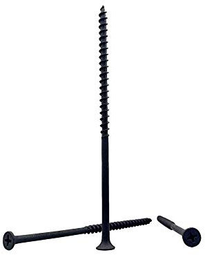 Lot de 150 vis à bois en acier au carbone phosphaté - Tête bombée cruciforme, fixations pour panneaux d'aggloméré - Noir, 4,8 x 130 mm