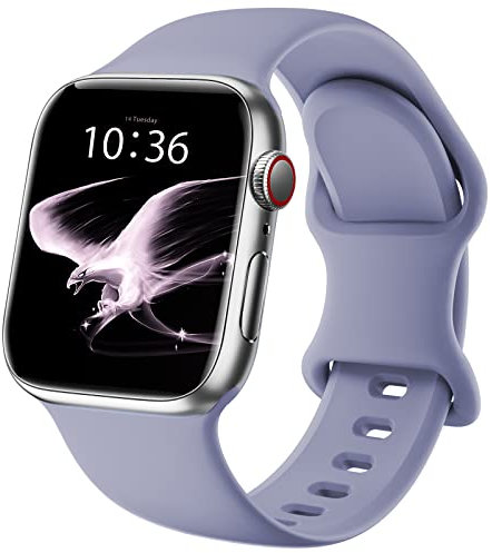 DigiHero Straps Compatible with Apple Watch Strap 38mm 40mm 41mm 42mm 44mm 45mm 46mm 49mm,Silicone Sport Replacement Strap Compatible with iWatch Series 10 9 8 7 6 5 4 SE Ultra 1/2 Women Men Violet A