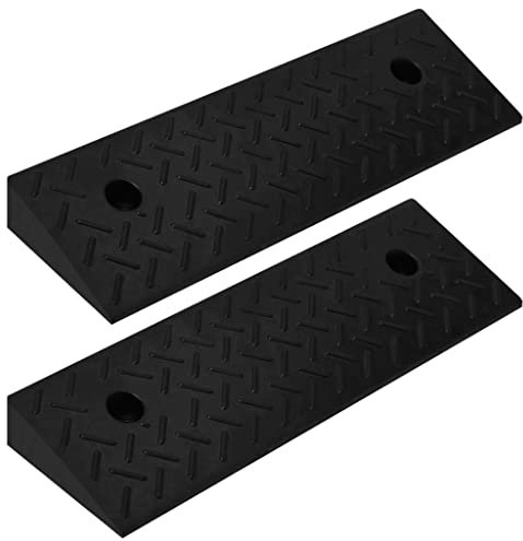 vidaXL 2X Bordsteinrampe Schwellenrampe Auffahrrampe Auffahrhilfe Rollstuhl Auto Rollstuhlrampe Gummirampe Bordsteinrampen 50x17,5x5cm Gummi