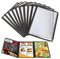 SENENQU Lot de 10 Protege Menu A4 Transparent, Porte Menu 3 Page Double Face, Pochette Menu Noir Menu des Plis avec Coins de Protection Inox - Protege Carte