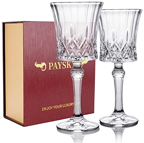 Paysky Juego de 2 copas de vino, grandes copas de vino tinto o blanco para el día de San Valentín, aniversario, cumpleaños, 10 onzas