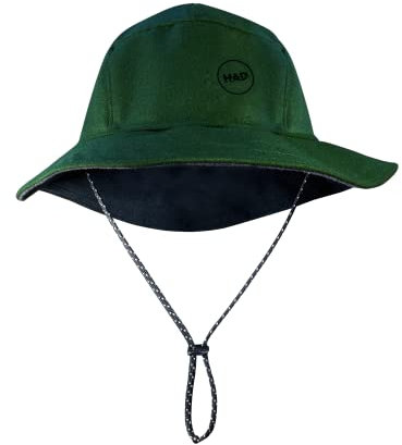 H.A.D.© Storm Bucket Hat, Hut, wärmend, Winddicht und wasserabweisend, weitenverstellbar (L/XL, Forest Night, waldgrün)