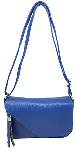 Tracollina Borsa Donna in Pelle Italiana Borsetta a Spalla (Bluette)