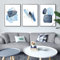 TROYSINC 3er Set Abstract Poster, Blau Geometrie Form Bilder, Ohne Rahmen Wandkunst Leinwand Poster, Morden Wandbilder für Wohnzimmer Schlafzimmer (30 x 40 cm)