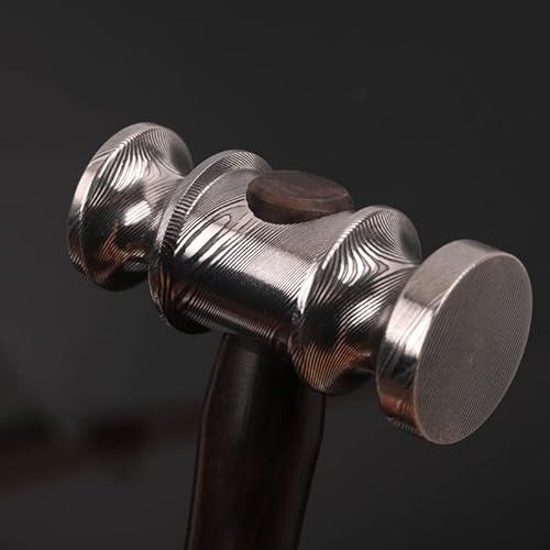 REACHYEA 1 Stück Damast-Stahlhammer EDC Hammer gedrehtes Muster Wenwan Collection Handwerk afrikanischer Schwarzholzgriff