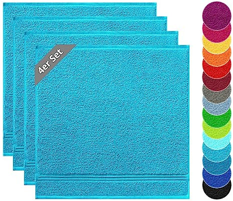 Lashuma Toallas Cocina Algodon Linz, 4 Toallas de Mano Azul Marino, Trapos Cocina 50x50 cm