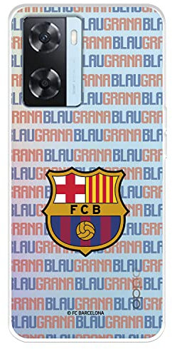 Funda para OPPO A57s del FC Barcelona Escudo Fondo Blaugrana para Proteger tu móvil. Carcasa de Silicona Flexible con Licencia Oficial FC Barcelona
