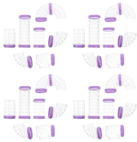 iplusmile Hamsterrohr-Set, 4 Stuck Hamster Röhren, transparenter käfig, DIY Cage Tube, 32 PCS Tunnel Röhren rohre Für Käfig käfig Externes