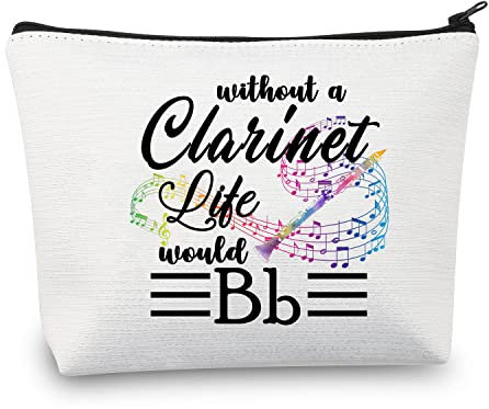 BDPWSS Klarinetten-Geschenk, Klarinettenspieler-Geschenk, Klarinettenliebhaber, Geschenk ohne meine Klarinette, das Leben würde Bb Make-up-Tasche Klarinette Lehrer Geschenk, My Clarinet Life,