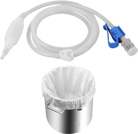 Lucywey Tube de siphon en silicone alimentaire Longueur 2,5 m Avec sac filtrant Filtre à vin pour brassage de bière et de vin à la maison