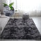 NINGBAI Cosy kuschelig Warmer Fellteppich 50 x 120 cm Langflor Teppiche Modern, Shaggy Schlafzimmer Bettvorleger Anti-Rutsch Unterseite, Waschbar bis 40 Grad für Schlafzimmer Kinderzimmer, Schwarz