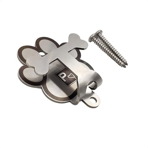 Dog Parking Hook Medium Duty Wall-Mount Stainless Steel Dog Tie Out - Leash Holder for Wall - Mounting Hardware Kit Included (3” x 4”)