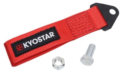 Kyostar Universal Racing Abschleppgurt für vordere oder hintere Stoßstange Abschlepphaken, hochfeste Abschleppgurte, Upgrade-Version (Rot)