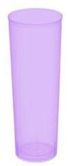 TELEVASO - 500 unidades - Vaso Tubo 300 ml Reutilizable Ligero - Polipropileno (PP) - Color morado - Vaso ecológico Libre de BPA, Ideal para cerveza, cubatas, agua