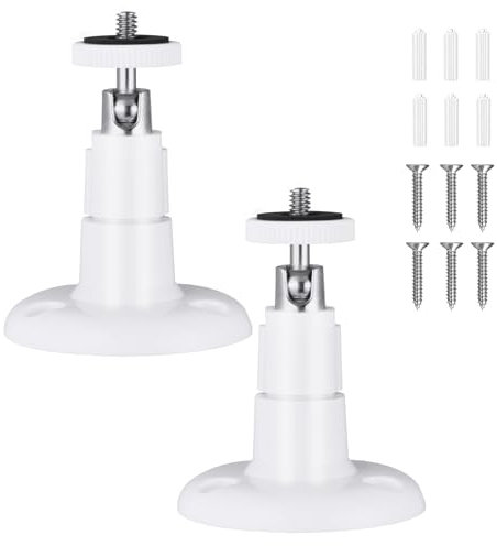 OFFCUP Camera Wall Mount Bracket, 2pcs Camera Mounting Bracket, 360° Adjustable Security Camera Bracket for Ring Surveillance Camera Holder Indoor Outdoor Stick Up Camera Mount Compatible (White)