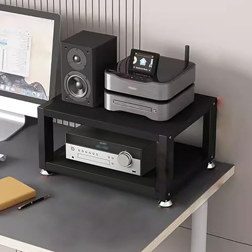 meuble hifi meuble chaine hifi Rangement robuste à 2/3/4 niveaux pour composants stéréo de divertissement – ​​Support de tour audio avec pieds antidérapants – Console de tourne-disque pour bureau, bu