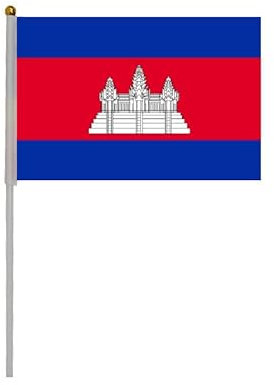20 Stück Kurbelflaggen Kambodscha, tragbare Mini-Flagge Kambodscha, Flagge Kambodscha, kleine Flagge Kambodscha, Mini-Flagge Kambodscha, Flagge Kambodscha, kleine Flagge Kambodscha