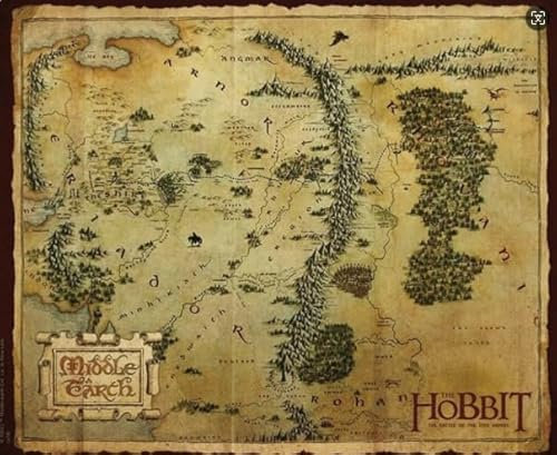 HfmQuisutron Vintage Map Poster Mittelerde Karte Leinwanddrucke für Zuhause Schlafzimmer Wohnzimmer Wanddekoration Qd656Iy 40X60Cm