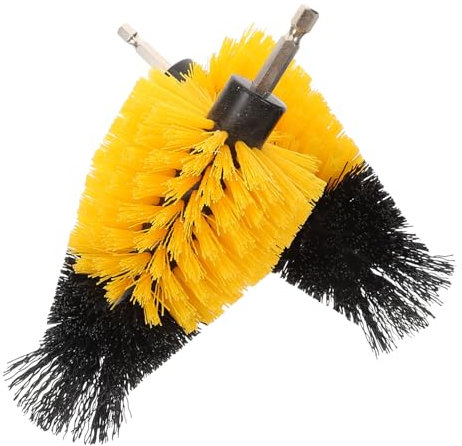 BCOATH 2pcs Cleaning Brush Heads for Drill Brush Scrub for Cleaning Electric Drill Attachment Hard Bristles for Floor Scrubbing