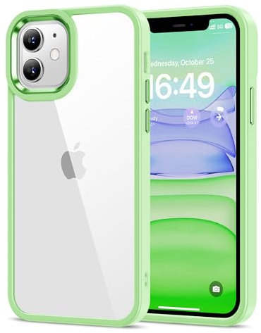 HOOMIL Case for iPhone 11, Non-Yellowing, Drop Protection, Anti-Scratch Transparent Hard Back Phone Cover - Light Green