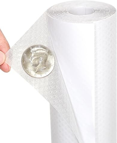 Hersvin 35cmx500cm Plastico Protector para Cocina Cajones, Alfombras Autoadhesivo para Nevera Mueble Fregadero Estante Organizador Cubiertos EVA Cubre Encimera (Transparente, Adhesivo)