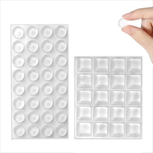 SIRLOMU Set di 4 paracolpi in gomma autoadesivi Paracolpi antiscivolo per porte, armadi e tastiere (trasparente)