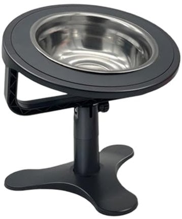 Vriusi Cat Elevated Food Bowls, Tilted Cat Elevated Food Bowl, Slow Feeder Dog Bowls, Adjustable Pet Tall Bowl, Stainless Steel Raised Cat Bowl With 15° Tilt Stand Suitable for Cats and Puppies