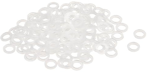 sourcing map Lot de 120 rondelles plates M5 en nylon - 5 mm x 8 mm x 1 mm d'épaisseur - Œillets unis en plastique - Blanc