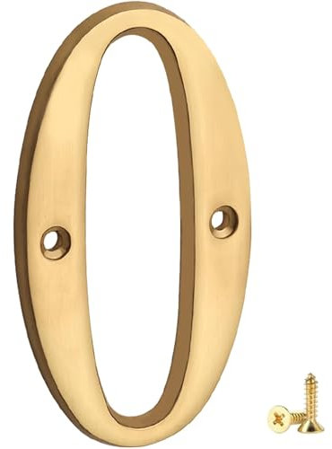 Numero Civico Moderno In Ottone Lucido Numero In Rame 3d Moderna Porta Numeri Segnaletica Targa Numeri Indirizzo Di Casa Cartello Stradale Galleggiante Aspetto E Facile Da Installare 7.5cm (N.0)