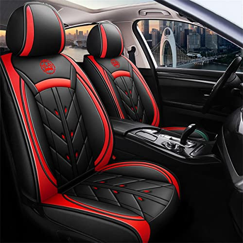 maiqiken Autositzbezug Für Hyundai Tucson 2005-2025 Komplettset 5 Sitze sitzbezüge Allwettereinsatz Auto PU Ledersitzbezug Vorne und Hinten 5 Stück, Standard Version - Rot
