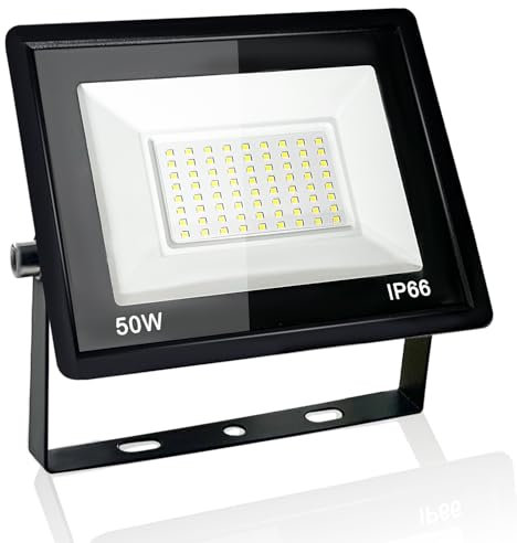 Eleganted 50W Faretto LED da Esterno, Faretti a Led, 6500K Potenti Luci a LED per Esterni, Impermeabile IP66 Faretti Lampada, per Terrazza, Giardino, Patio, Parco, Garage
