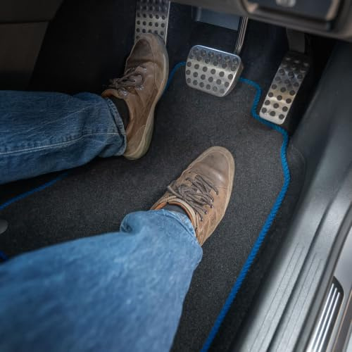 Mini Countryman (2024+) Carpet Car Mats | Blue Edge Trim Tailored Fit Floor Mats Full Coverage Protection Accessories Easy Clean Anti Slip Made in the UK