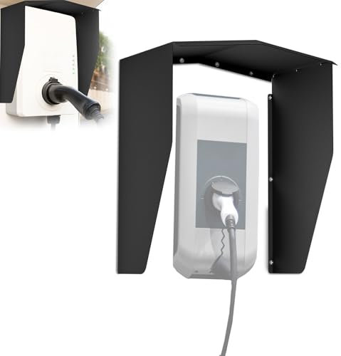 ACXIN Schutzdach für Wallbox, Wetterfeste Abdeckung für E-Auto Ladestation, Regenschutz, UV-Schutz, Sonnenschutz, 40x25x45,5 cm, Schwarz
