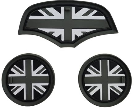 Car Cup Holder Coasters 3Pcs For Mini Cooper R55 R56, Union Jack Cars Holder Silicone Pad Non-Slip (Gray)