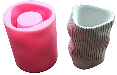 Stampo in silicone geometrico ritorto in gesso per realizzare vasi da fiori