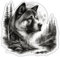 Samunshi® Akita im Wald Aufkleber Car Decal Sticker für Mofa Fahrrad Roller oder Auto Sticker Fahrrad Mtb Mountainbike Rennrad Hund Dog 15x15cm