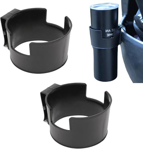 fKiZanthene 2 Pcs Black Car Cup Holder, Clip On Cup Holders for Cars, Motorbikes & Home, Ideal for Coffee Mugs, Water Bottles