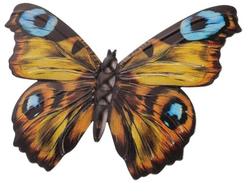 Jkjlorey Outdoor Wall Decor Butterfly Decoration Metal Butterfly Wall Decor for Fence Metal Wall for Home Decorations Easy to Use Yellow