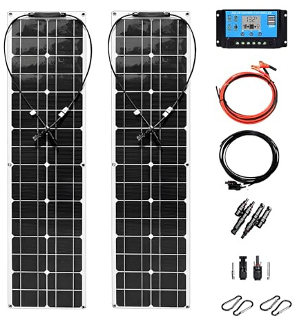 EpyGnom Kit Panel Solar 400 W Controlador Solar 18 V Y 40 A Kit Energía Solar para Sistemas Aislados Fv Monocristalino para Autocaravanas Caravanas Barcos Techos Superficies Irregulares 2 * 400W