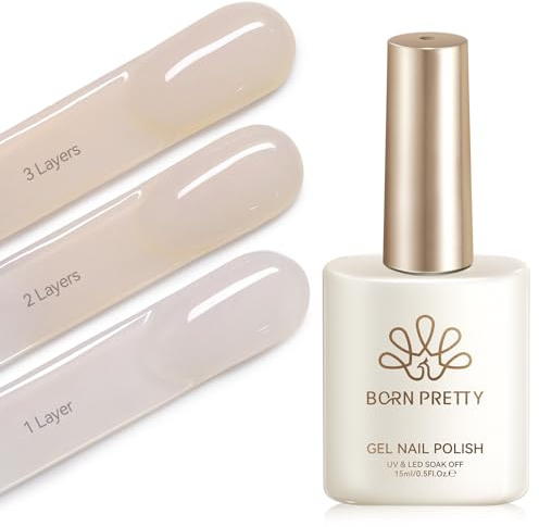 Born Pretty UV Nagellack Jelly Milky Hellrosa Gel Nagellack Transparente Natürlich UV LED Soak Off Manicure Gel Lacquer Varnish