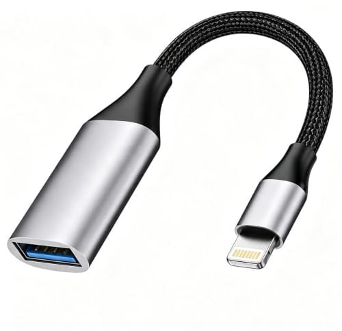 Adattatore Lightning a USB, Lightning a USB Adattatori per iPhone 14 13 12 11 Pro Max 8 7/iPad, [Certificato MFi] IOS OTG Adattatore da Camera Supporta Lettore di Schede, Mouse, Tastiera, Hub,U Disk